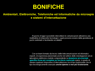 Bonifiche Ambientali, Elettroniche, Telefoniche ed Informatiche da Mic